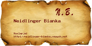 Neidlinger Bianka névjegykártya